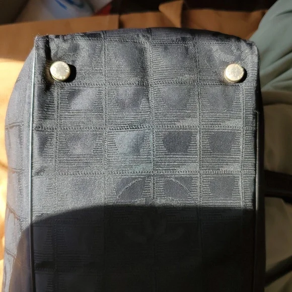 Chanel Travel Line Tote Bag in black nylon jacquard - Picture 14 of 16